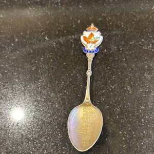 ❤️SALE❤️Elegant Sterling Silver Souvenir Spoon with Enamel Detailing